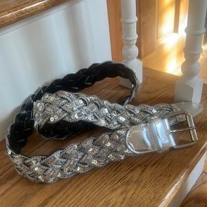 Silver sequined belt